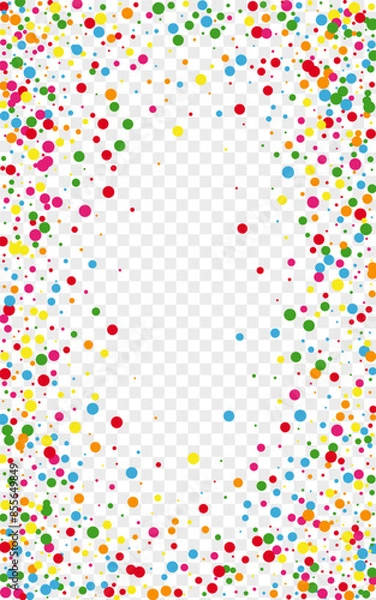 Obraz Colorful Element Background Transparent Vector. Round Fiesta Illustration. Rainbow Parade. Multicolored Circle Prize. Geometric Graphic Card.