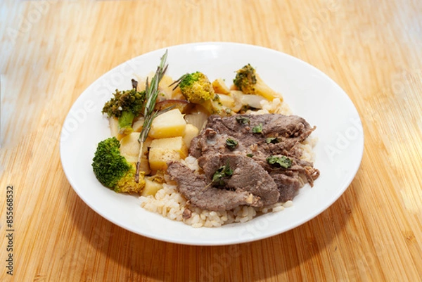 Obraz roasted lamb and vegetables