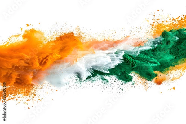 Fototapeta Indian flag colors splash isolated png transparent background
