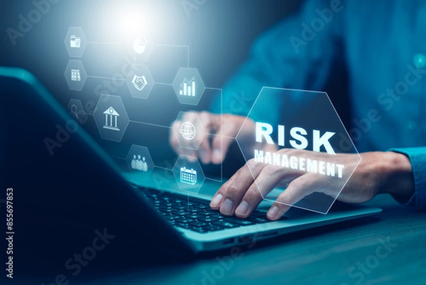 Obraz Concepts of planning, management, and risk management; decision-making for individuals and businesses,approaches to problem,Minimizing damage to the greatest extent possible