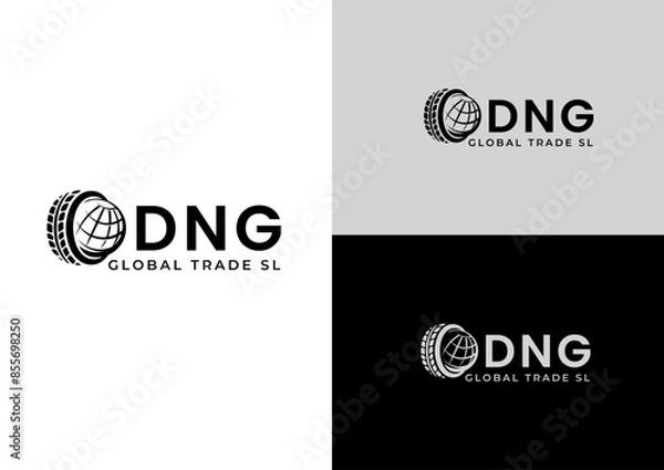 Fototapeta global tires logo design concept