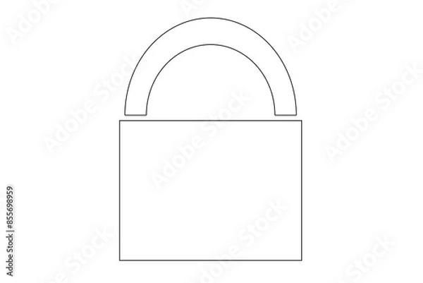 Obraz Simple Padlock Icon (2D Shape)