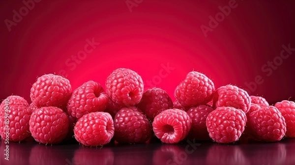 Obraz raspberry on white background