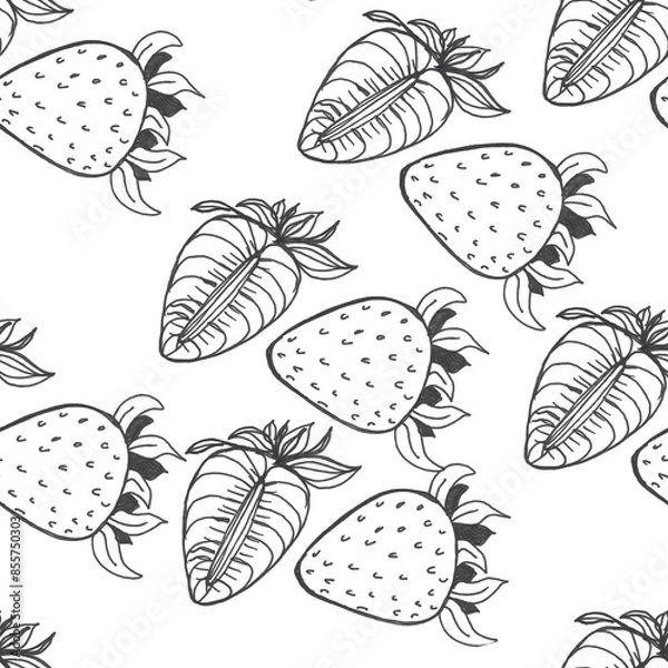 Fototapeta strawberry doodle