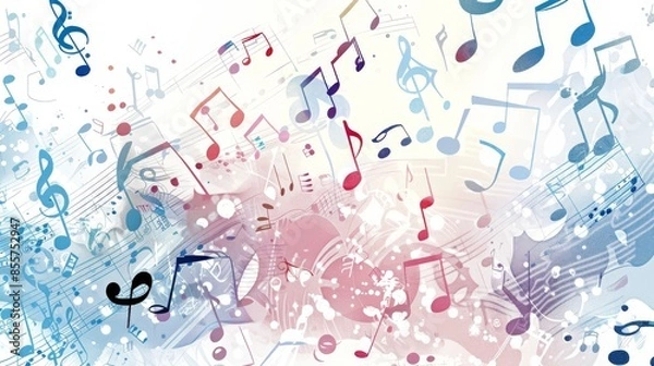 Fototapeta Musical notes, the concept of enjoyment Enjoy the music simple background