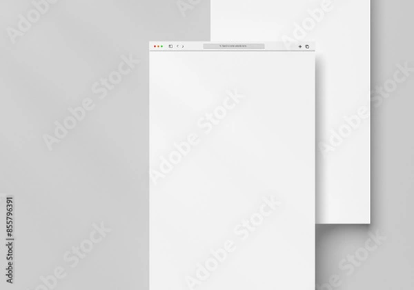 Fototapeta White blank website browser mockup for web layouts