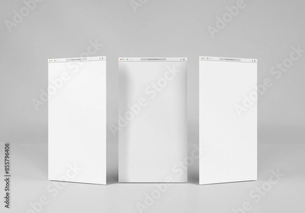 Fototapeta White blank website browser mockup for web layouts