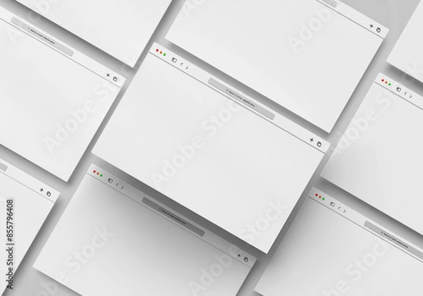 Fototapeta White blank website browser mockup for web layouts