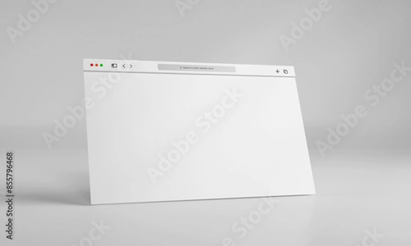 Fototapeta White blank website browser mockup for web layouts