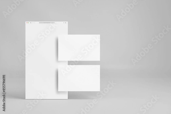 Fototapeta White blank website browser mockup for web layouts