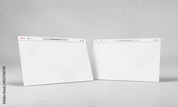 Fototapeta White blank website browser mockup for web layouts