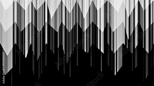 Fototapeta グレーシルバーのギザギザ山型バックグラウンド