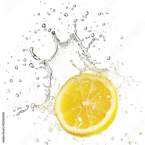 Fototapeta lemon water splashing illustration