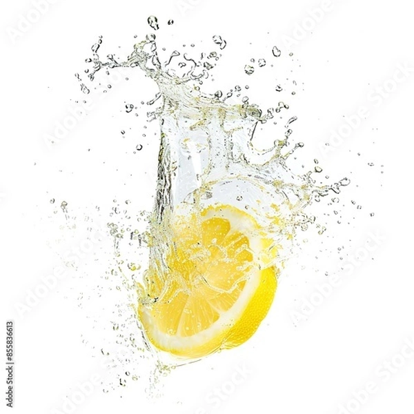 Obraz lemon water splashing illustration