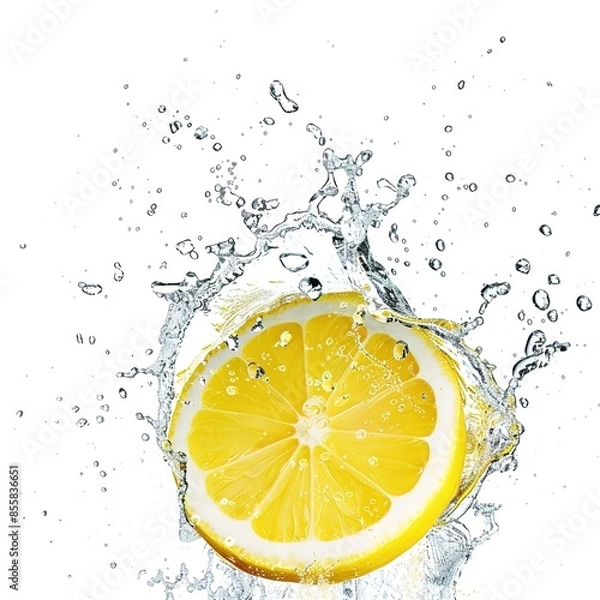 Fototapeta lemon water splashing illustration