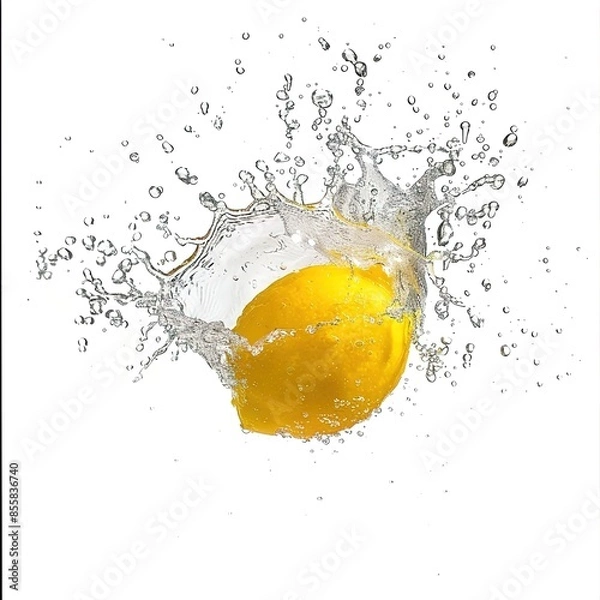 Fototapeta lemon water splashing illustration
