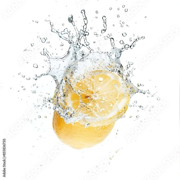 Fototapeta lemon water splashing illustration