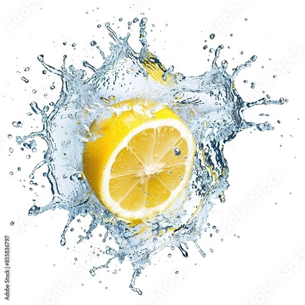 Obraz lemon water splashing illustration