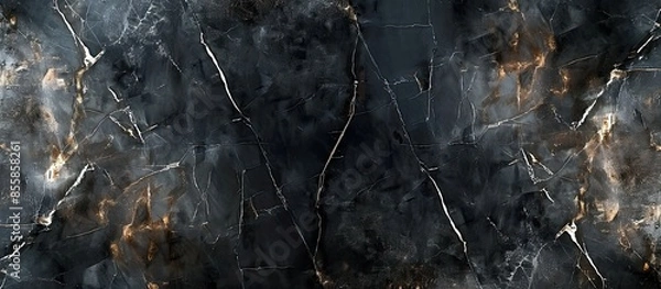 Fototapeta Black Marble Stone Texture Background, High Resolution High Gloss Marble Texture With Interior Exterior Home Decoration Used For Ceramic Wall Tiles And Floor Tiles Surface. with copy space image