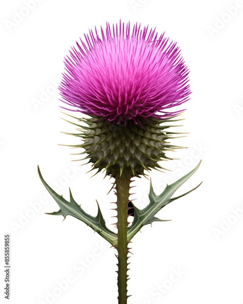 Fototapeta A Single Thistle Flower in Bloom