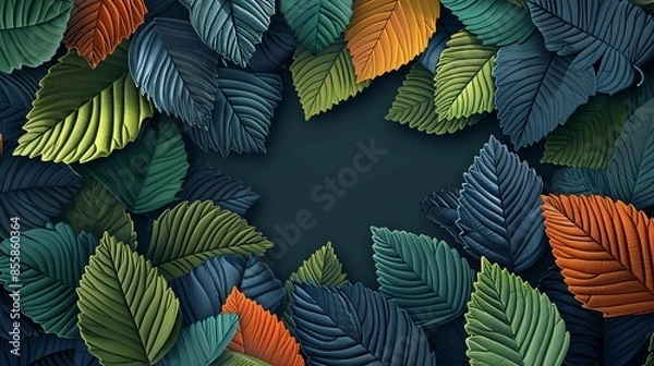 Fototapeta Abstract leaf patterns Leaflike abstract patterns with a blank area for text, perfect for ecofriendly and creative business templates