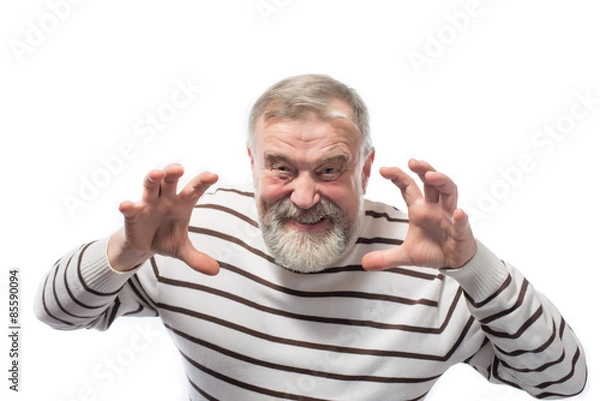 Obraz Angry old man with a beard scares