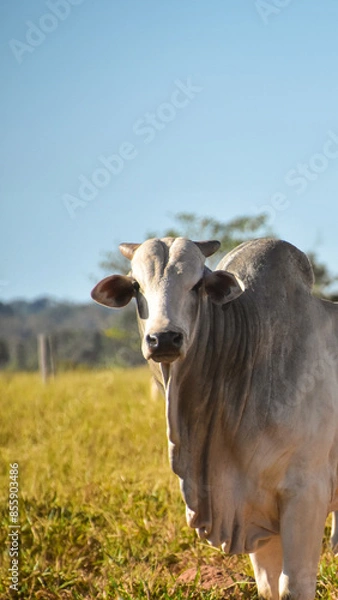 Obraz Nelore cattle in pasture