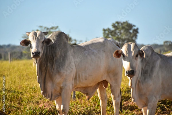 Obraz Nelore cattle in pasture