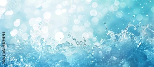 Fototapeta water splash in blue tone pastel background  . Copy space image. Place for adding text and design
