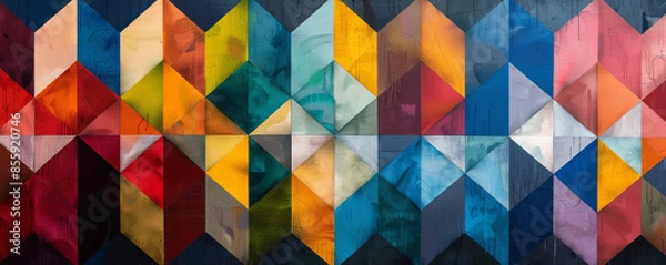 Fototapeta A geometric tessellation pattern, its repeating shapes and patterns creating a sense of order and harmony.