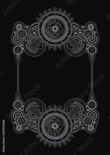 Obraz Steampunk frame Vector eps format