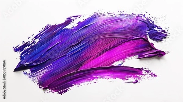 Obraz Isolated white background with textured strokes in shades of purple and violet