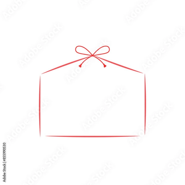 Fototapeta 赤色絵馬形線フレーム_和風_単品