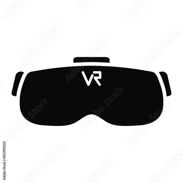 Fototapeta Vr virtual reality glasses flat icon vector image