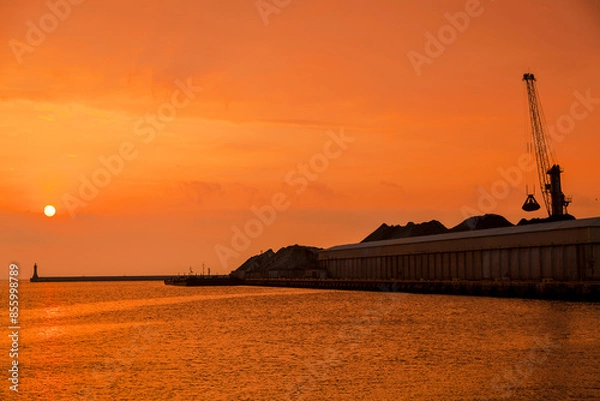 Obraz sunset in the port