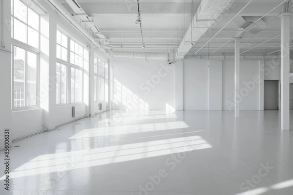 Fototapeta White Interior. Modern Empty Room with Business Style Furniture