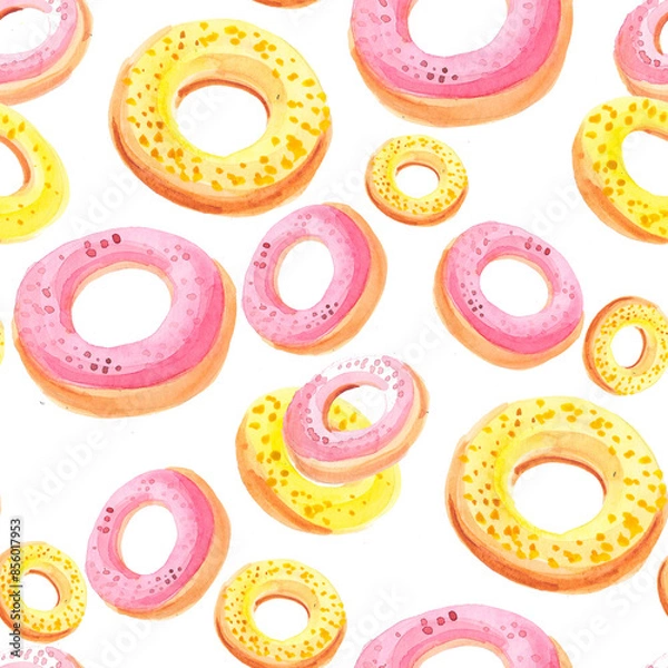 Fototapeta seamless pattern with donuts