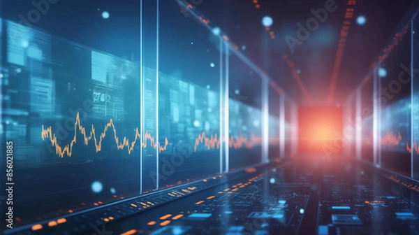 Fototapeta Background of technology charts
