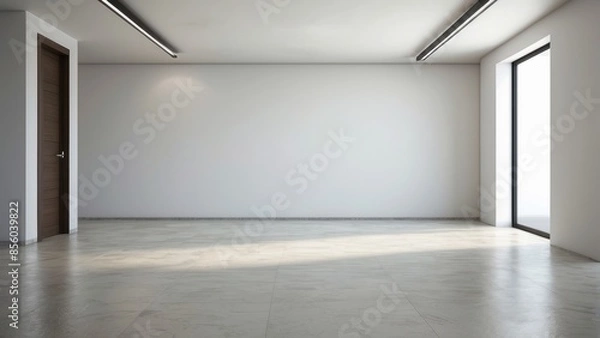 Obraz large empty room interior of living room with glass door on white wall copy space