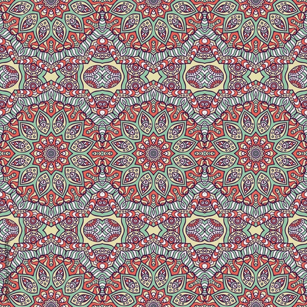 Fototapeta Ethnic floral seamless pattern