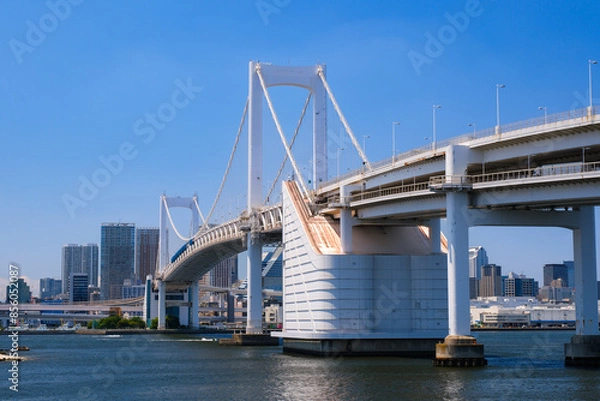 Fototapeta 東京都 台場公園から見えるレインボーブリッジ