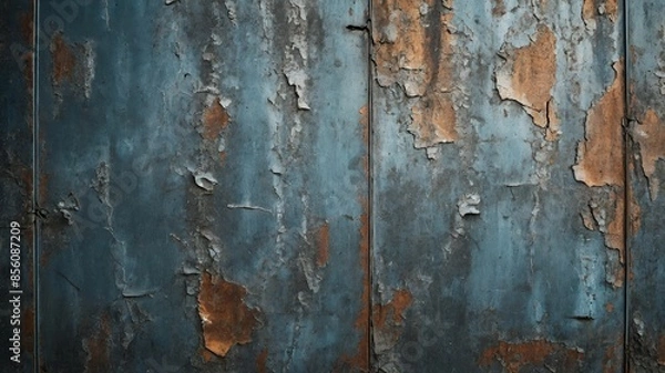 Fototapeta Texture of a metal wall with cracks and scratches which can be used as a background