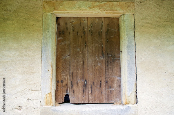Obraz Vieille porte avec trou de souris