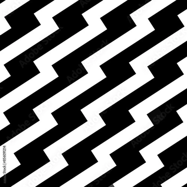 Obraz Abstract black white line pattern geometric seamless background.