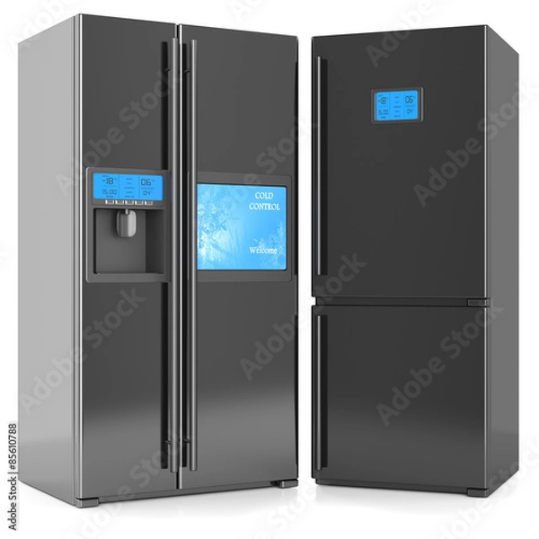 Obraz 
Two refrigerator isolated on a white background
