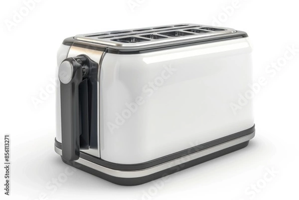 Fototapeta A close-up view of a toaster on a white surface