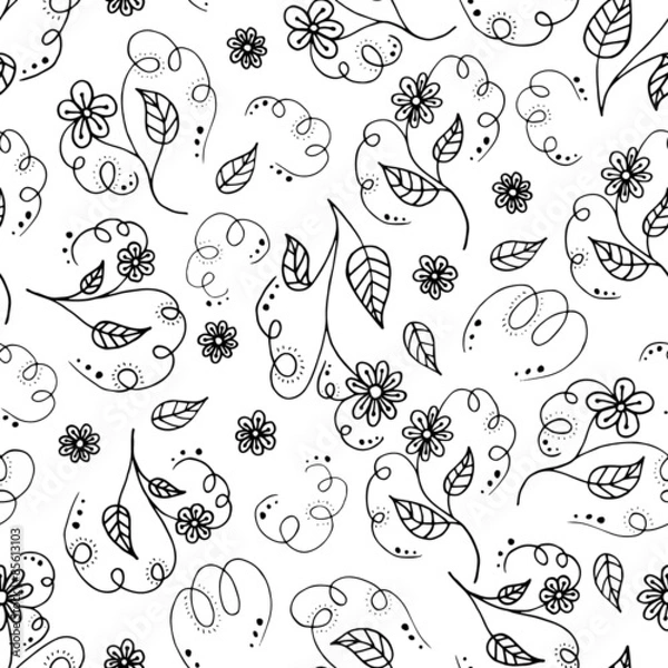 Fototapeta Abstract seamless floral pattern.