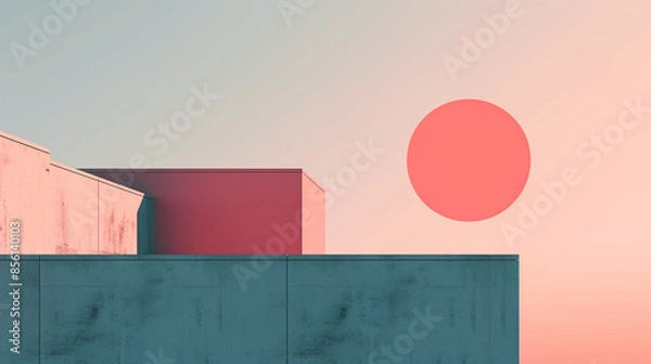 Fototapeta red barn and silo