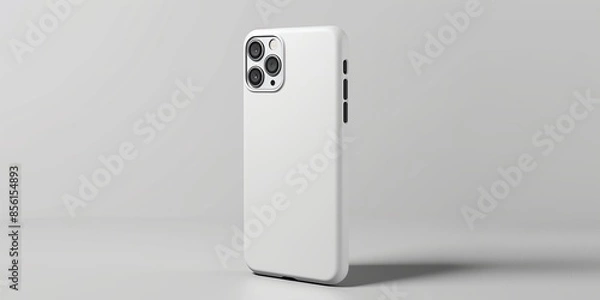 Fototapeta White insulated phone case on a white background