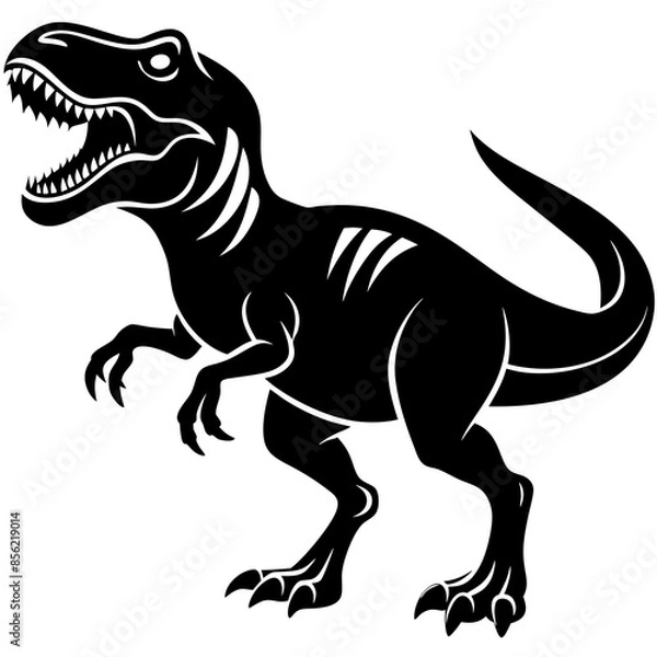 Obraz Tyrannosaurus dinosaur silhouette vector illustration
